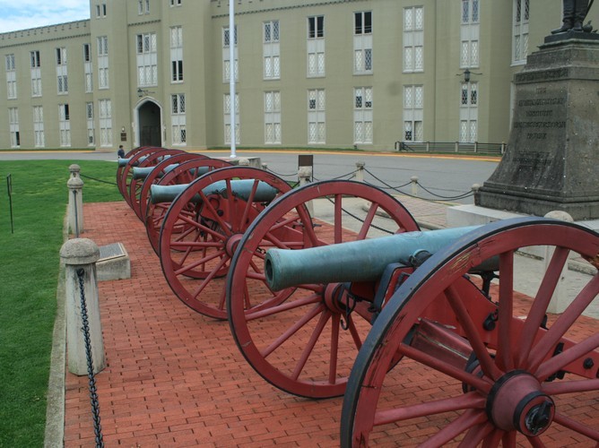 The two original cannons were light weight brass "cadet" cannons