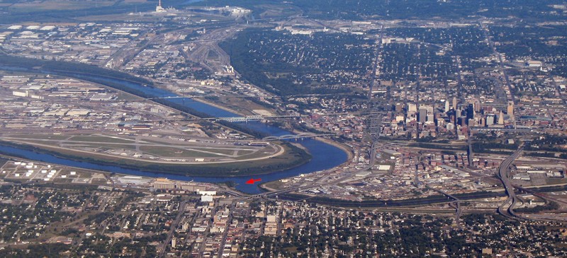 Kaw Point as seen from the air. Photo: Americasroof, via Wikimedia Commons