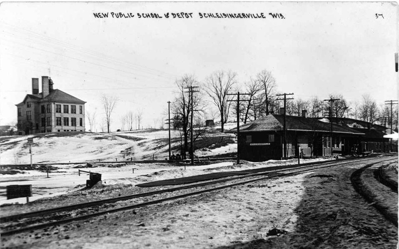 Track, Town, Winter, Monochrome photography