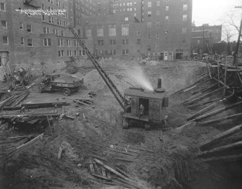 Brown Theatre construction site, Louisville, Kentucky, 1925. ULPA CS 062144, Caufield & Shook Collection, Photographic Archives, University of Louisville, Louisville, Kentucky, http://digital.library.louisville.edu/cdm/ref/collection/cs/id/1336.