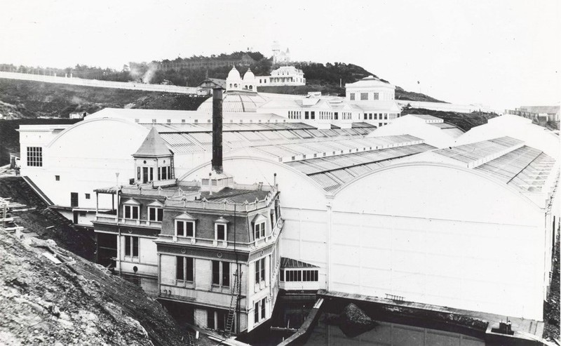 The rooftops of the historic Sutro Baths, c. 1890s