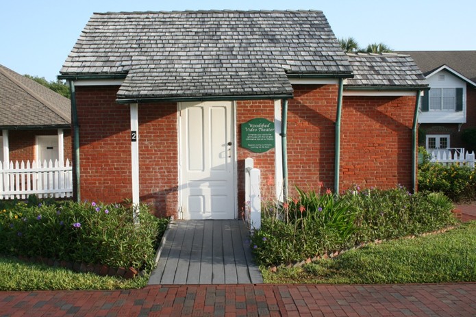 The Woodshed Theater; when constructing the lighthouse, an outbuilding combining both a woodshed and a privy was built for each of the three keepers' dwellings, this is the second keepers'.