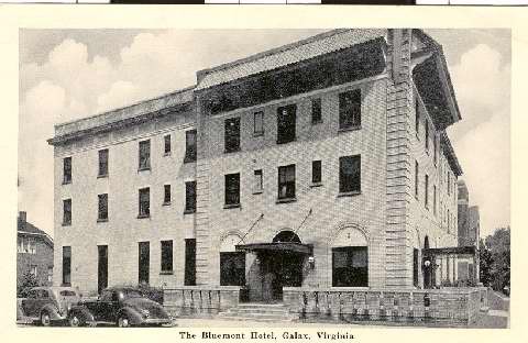 Vinnie Caldwell's family operated the Bluemont Hotel in Galax, Virginia, photograph courtesy of the Galax Public Library.