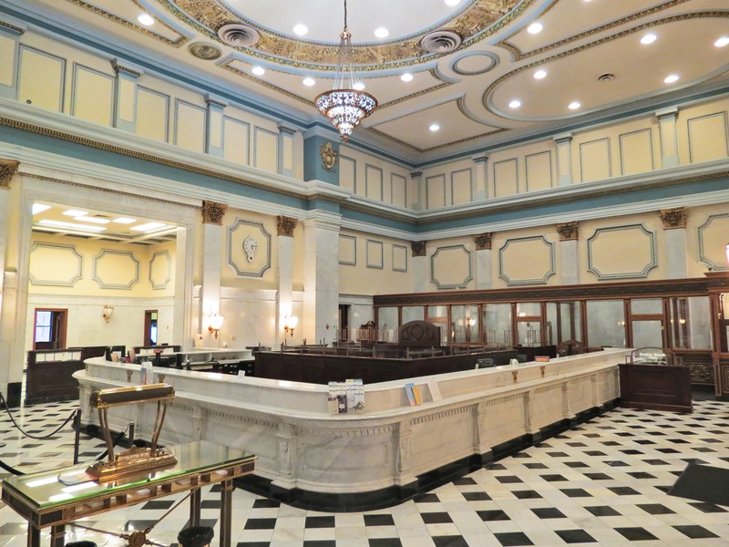 The bank's main room looks much as it did when it was completed in 1871.