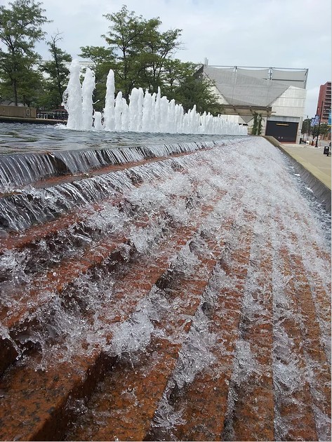 The Barney Allis Plaza Fountain was installed in 1985. 