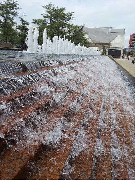 The Barney Allis Plaza Fountain was installed in 1985.