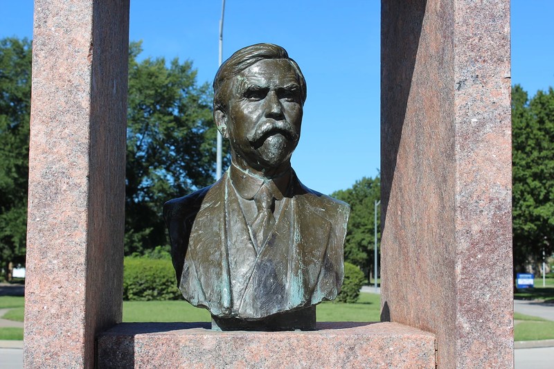 The bust of Delbert J. Haff was installed in 1967.