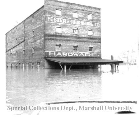 Foster & Thornburg Hardware during the Flood of 1937