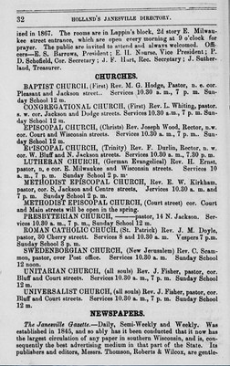 Janesville Directory from 1870