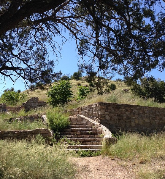 This picture displays some of the walls that were left in tact after the destruction of most of the camp