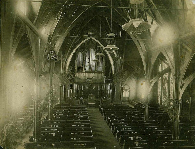 An old interior shot of the Church.