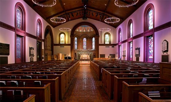 The inside of St. James Episcopal Church.