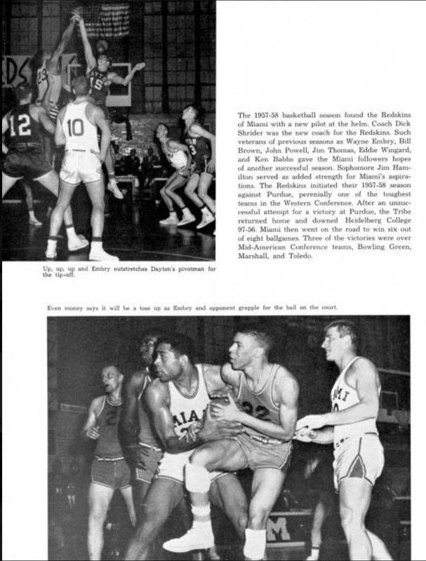 1957-1958 Basketball Season Miami University V.S. Dayton