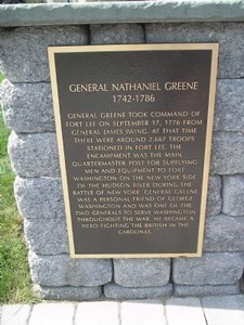 Photograph of the General Nathaniel Greene Historical Marker.