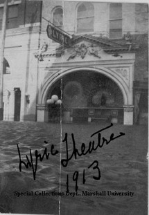 The Lyric Theater during the flood of 1913