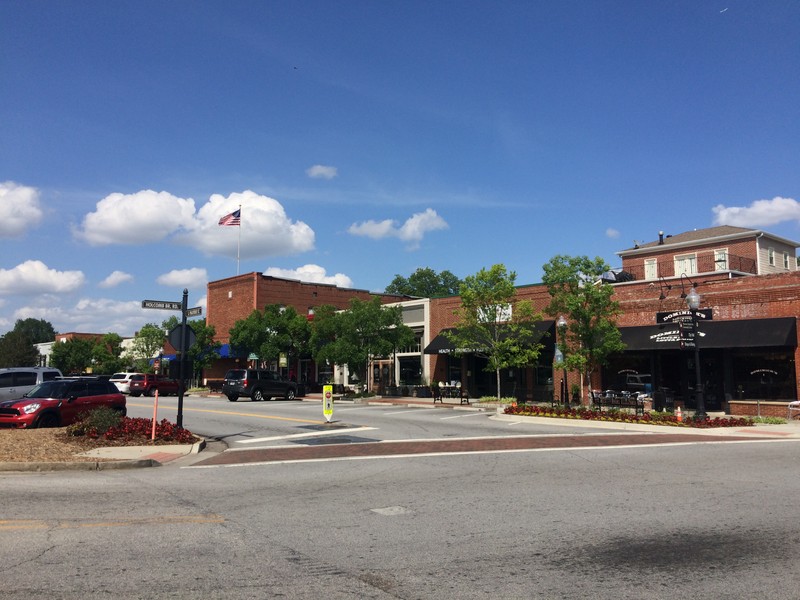 The view of the Historic District along Peachtree Street.