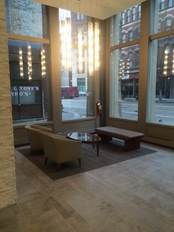 The lobby of the Ewart Building, post-renovation.  