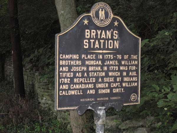 A historical marker about Bryan's Station