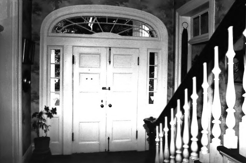 Building, Door, White, Black