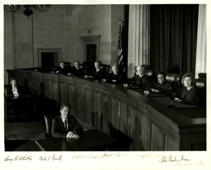 Elizabeth Bermingham Lacy sitting with the Supreme Court of Virginia, photograph courtesy of Elizabeth Lacy. 