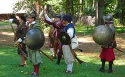 English militia preparing for battle