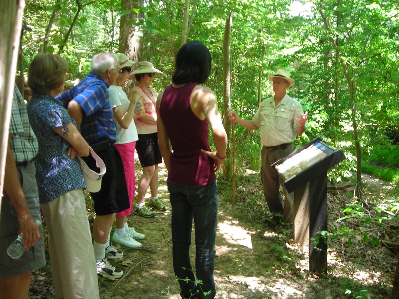 Virginia Master Naturalist volunteer leading a monthly Woodland Hike