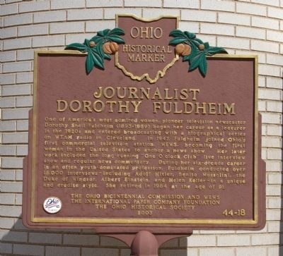 The marker commemorating Fuldheim's life. Photo: Christopher Busta-Peck, via The Historical Marker Database