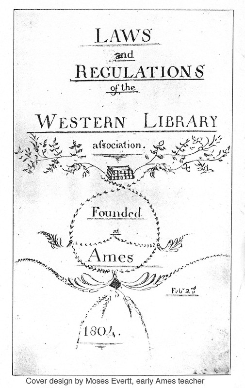 This is the cover of the Western Library Association's record book that Sarah Cutler refers to in her work and is an important primary source in hashing out the dates of the library's founding. 
Photo courtesy of the Ohio University website.
