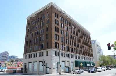 A shot of the building from across the street.