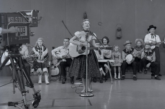 Photograph of Janis Martin performing on Roanoke TV station WSLS, WRVA Radio Collection, Accession 38210, courtesy of the Library of Virginia. 