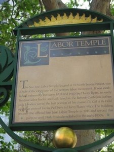 The Labor Temple marker is located just down the street from St. James Park.