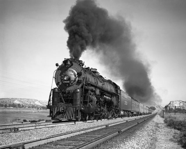 Circa 1949 photo of the locomotive on the move in California