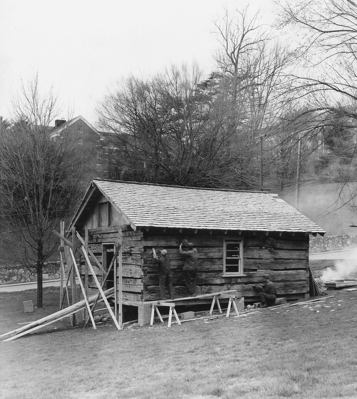 Reconstruction of the Heritage Cabin in 1972.