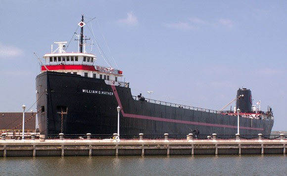 Steamship William G. Mather was built in 1925 and sailed the Great Lakes for 55 years.