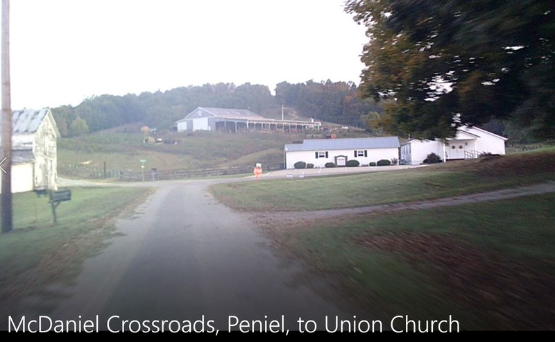 McDaniel's Crossroads (est. circa 1850), Gallia County, Ohio along one of the routes to Poke Patch.