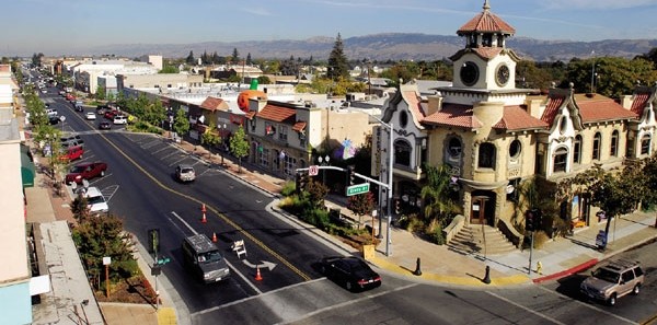 A photo of historic Gilroy, California.  