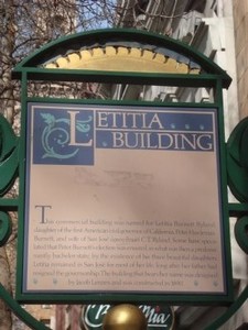 Historical marker outside the Letitia Building 