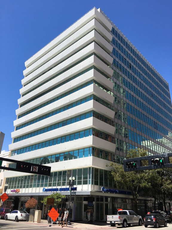The Ainsley Building, today known as One Flagler, was built in 1952 and currently houses office condos. Image obtained from Flickr.