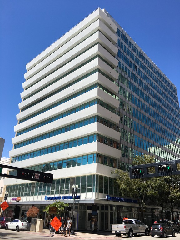 The Ainsley Building, today known as One Flagler, was built in 1952 and currently houses office condos. Image obtained from Flickr. 