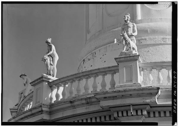 Detail of statues on the Water Tower (image from Historic American Building Survey)