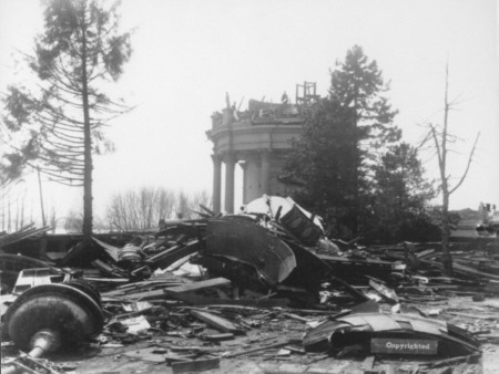Damage to the Water Tower from the 1890 Tornado (image from Metro Archives)