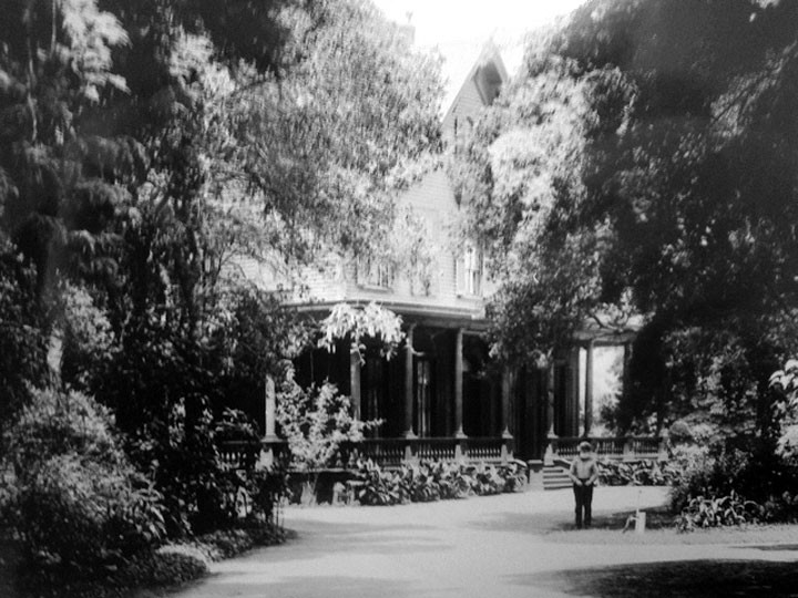 A Black and white shot of the house (date unknown).