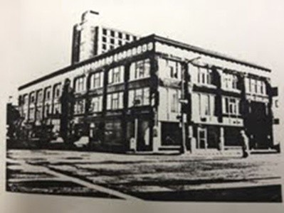 A Black and white photo of the Howden Building.