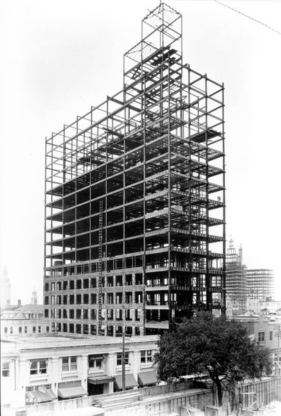 The Dade-Commonwealth Building under construction in 1925. It was one of the earliest skyscrapers to have a steel frame construction. Image obtained from Florida Memory.
