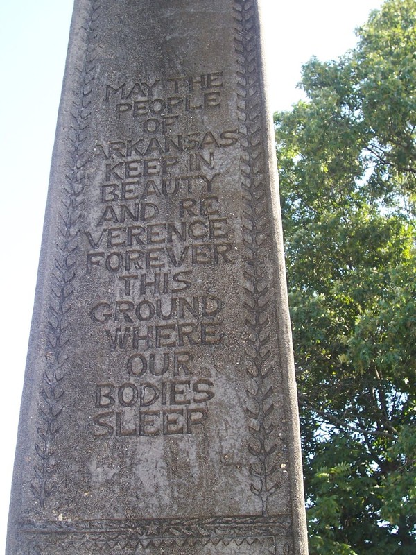 Memorial at Rohwer, Arkansas, Cemetery, site of the Rohwer internment camp. Photo credit: Jamie Brandon-CC