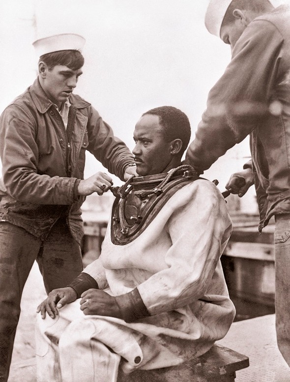 Carl Brashear pictured in park of a diving rig.