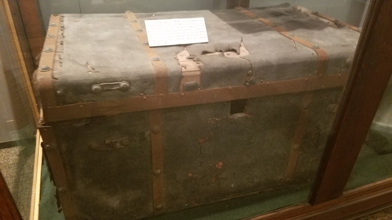 Samuel Wait's personal chest, which he brought with him on his many travels, raising money for the college.