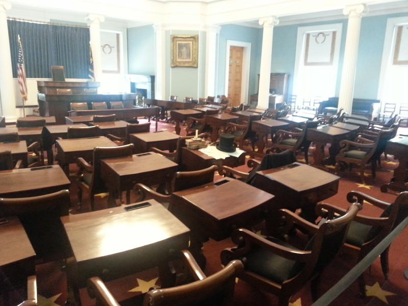 This room housed the North Carolina Senate from 1840 to 1961. 