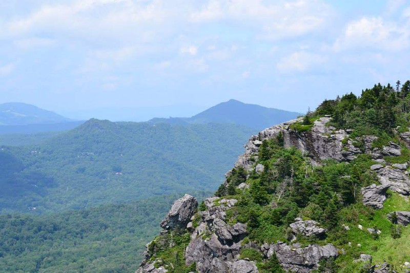 View of Nearby Hawksbill and Table Rock Mountains.