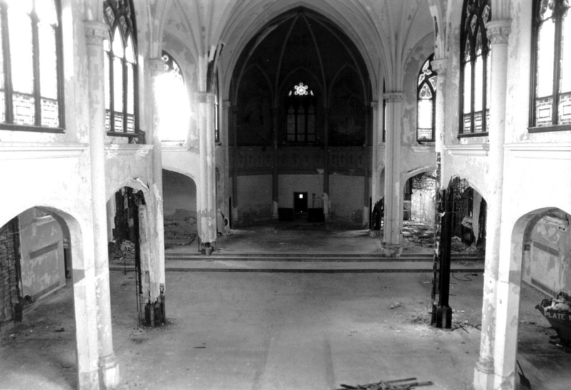 Picture looking north inside Holy Name Catholic Church. Picture taken November, 2002.